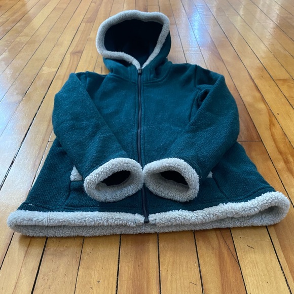 KÜHL Kids Sherpa-Lined Fleece Jacket Hoodie XS (5–6) Teal Green - Picture 4 of 12